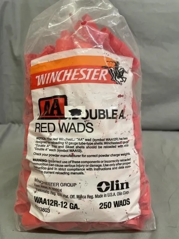 Bag of 250 Winchester AA Red Wads for 12 ga.