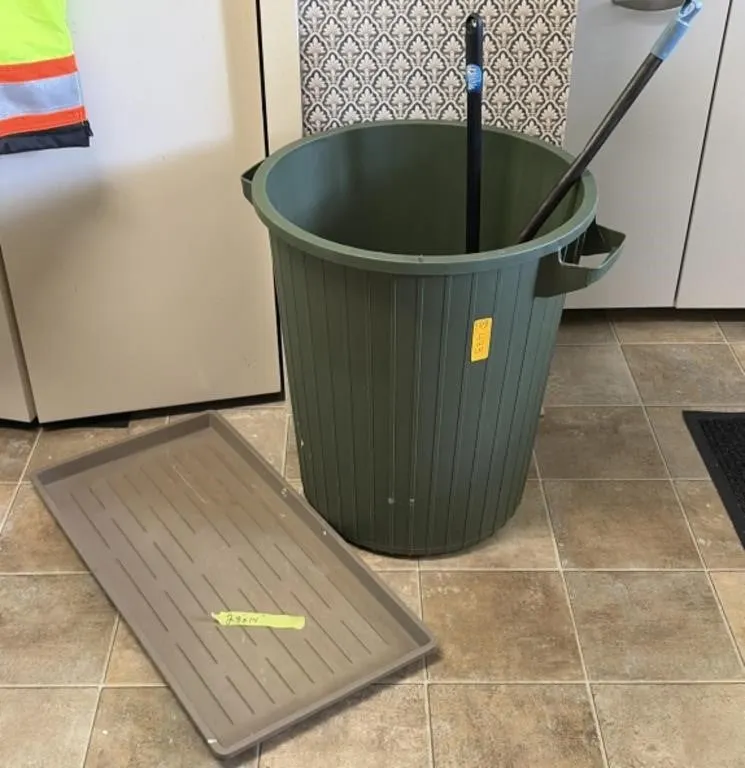 Garbage Pail, Shoe Mat and Broom/Dustpan
