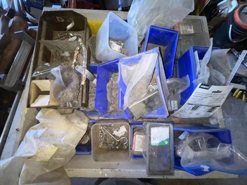 Large variety of fasteners and hardware in