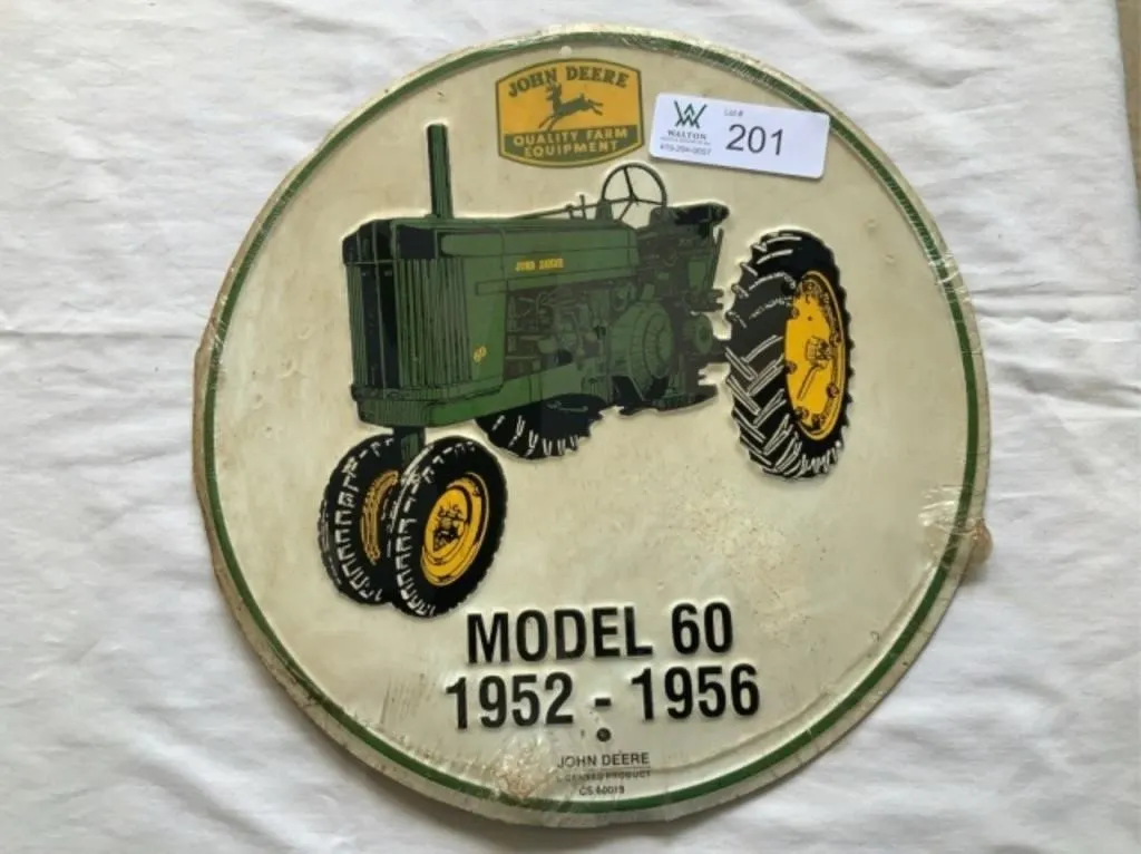 John Deere Metal Sign Model 60 1952-1956