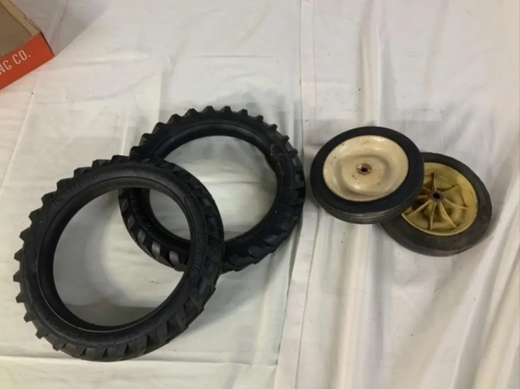 Pedal Car Parts 2-12.175" & 2 - 7" Tire & Rims