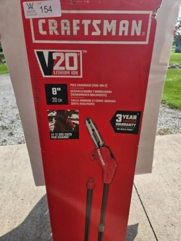 Craftsman 20v Pole Chainsaw 8" Bar w/Battery & Cha