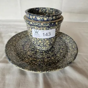 Beaumont Bros Pottery Plate & Dip Crocks
