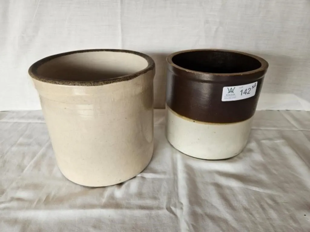 Cream & Brown Crock & Cream Crock