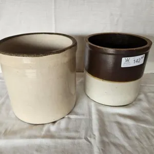 Cream & Brown Crock & Cream Crock