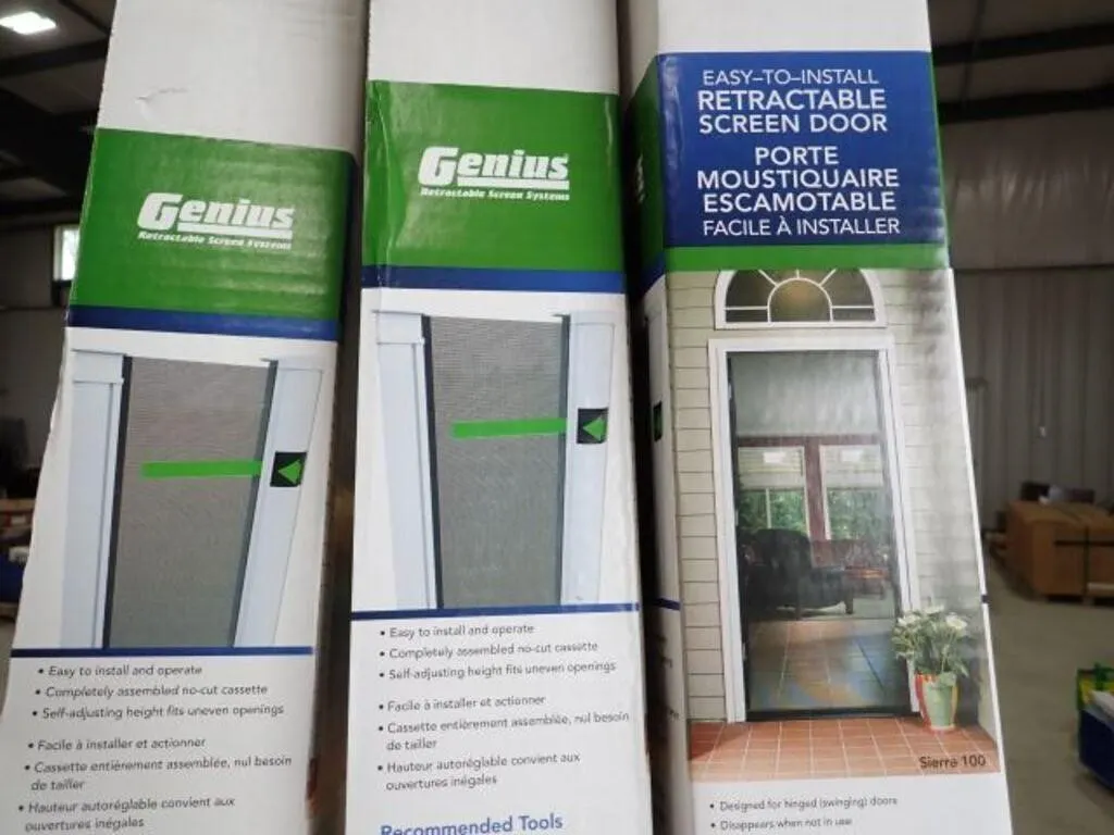 UNUSED Qty Of (3) Genius Retractable Screen