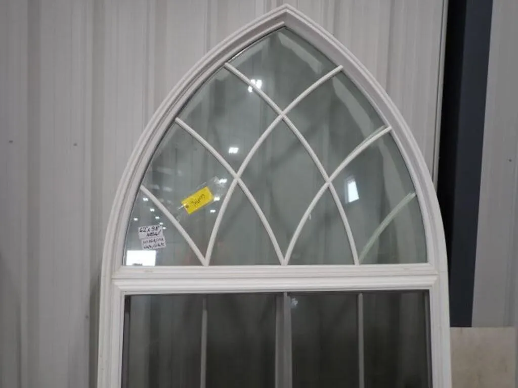 UNUSED 62 In. x 98 In. White Sliding Window