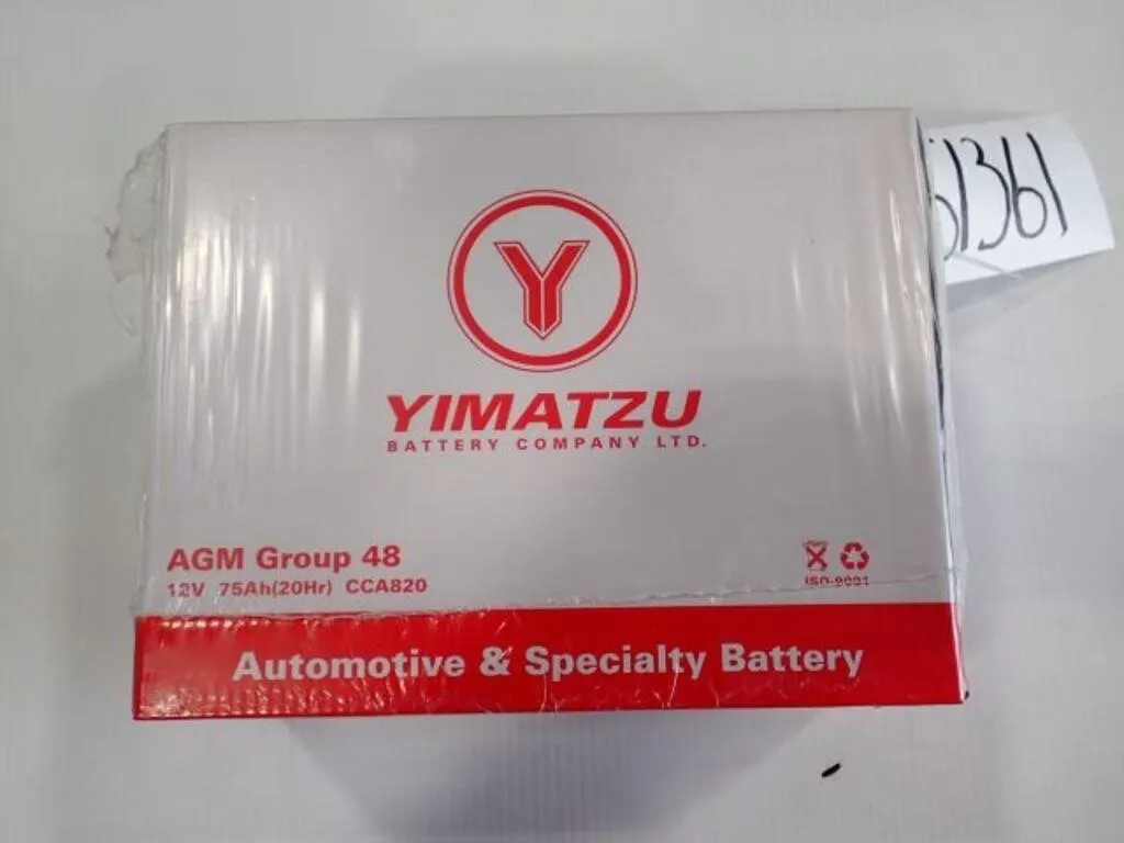 UNUSED Yimatzu BATAM1248-AGM Automotive Battery