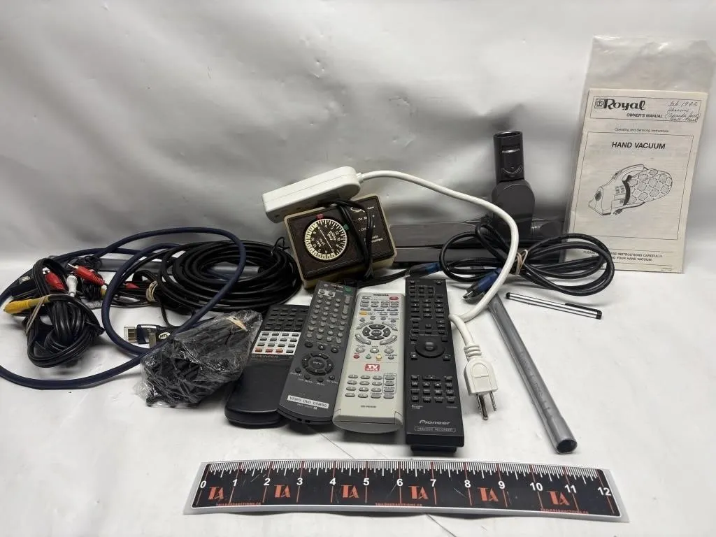 Remotes, Cables, Timer & Vacuum Attachment Lot