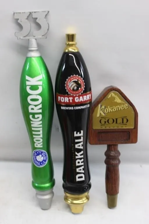 Beer Tap Handles: Rolling Rock, Fort Garry,