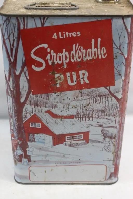 Pure Maple Syrup 4 Litre Tin, Vintage Advertising