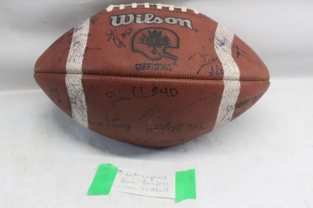 Autographed Blue Bombers Wilson CFL Football