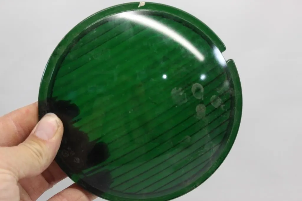 Vintage Round Green Glass Lens Cover