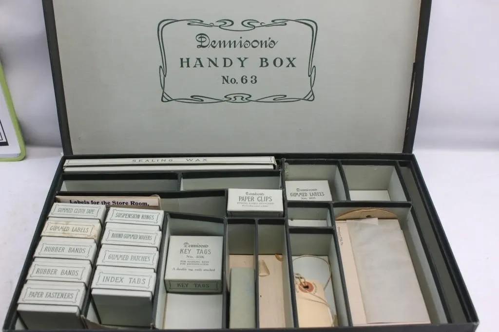Dennison's Handy Box No. 63 w/ Office Supplies