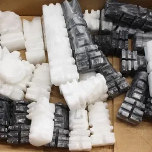 Marble/Onyx Carved Aztec-Style Figurine Set