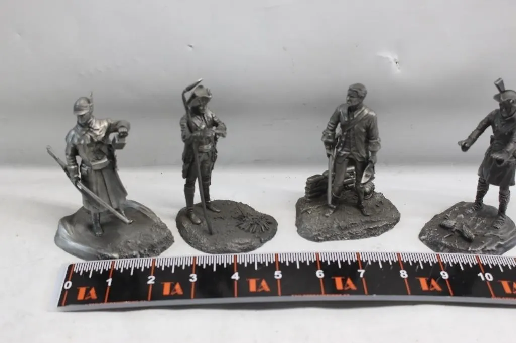 Franklin Mint Pewter Soldier Figurines, Lot of 5