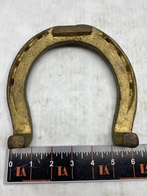Vintage Gold-Painted Cast Iron Horseshoe
