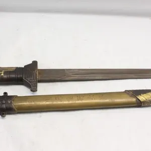 Chinese Brass-Mounted Sword with Scabbard