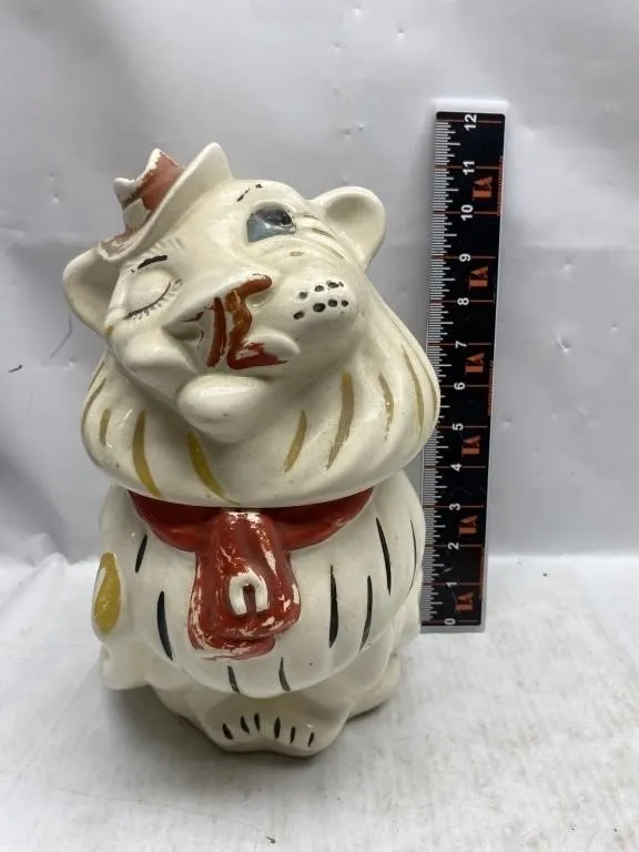 Vintage Ceramic Tiger Cookie Jar