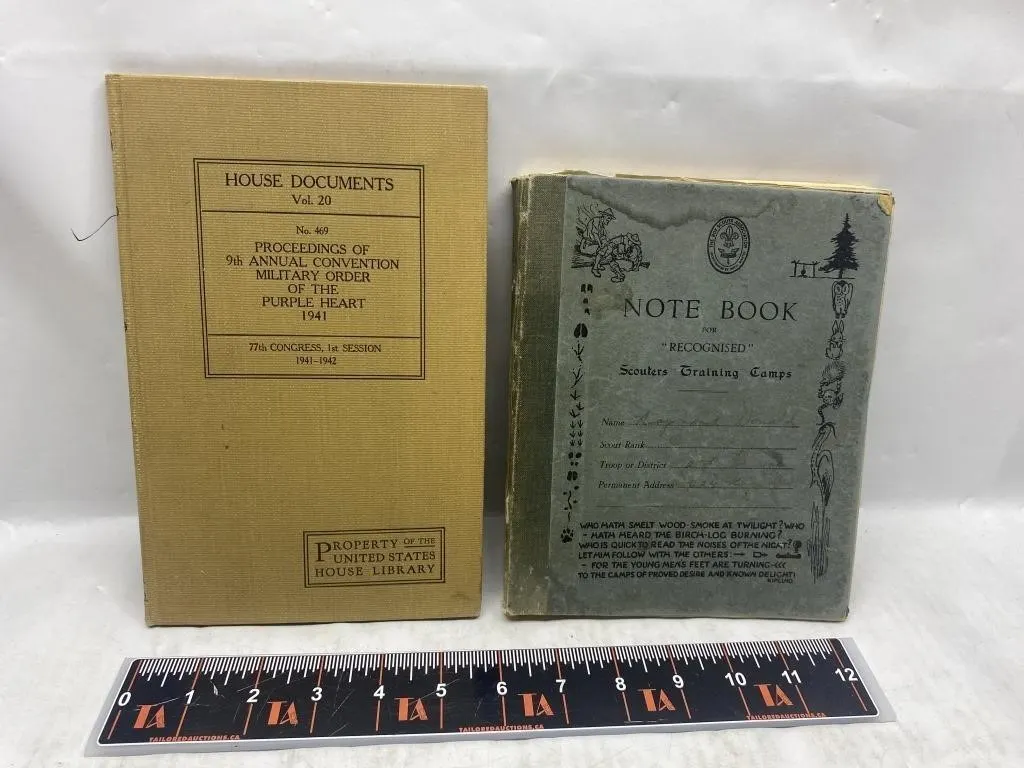 Purple Heart 1941 Book & Boy Scouts Note Book