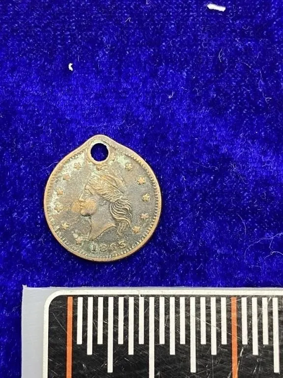 1865 Army & Navy Civil War Token, Holed