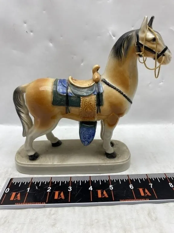 Ceramic Saddled Horse Figurine