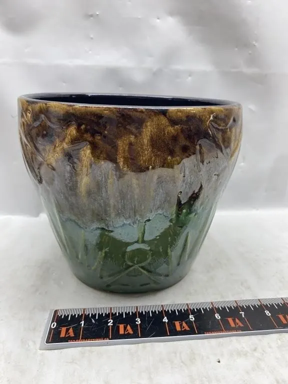 Drip-Glaze Pottery Bowl