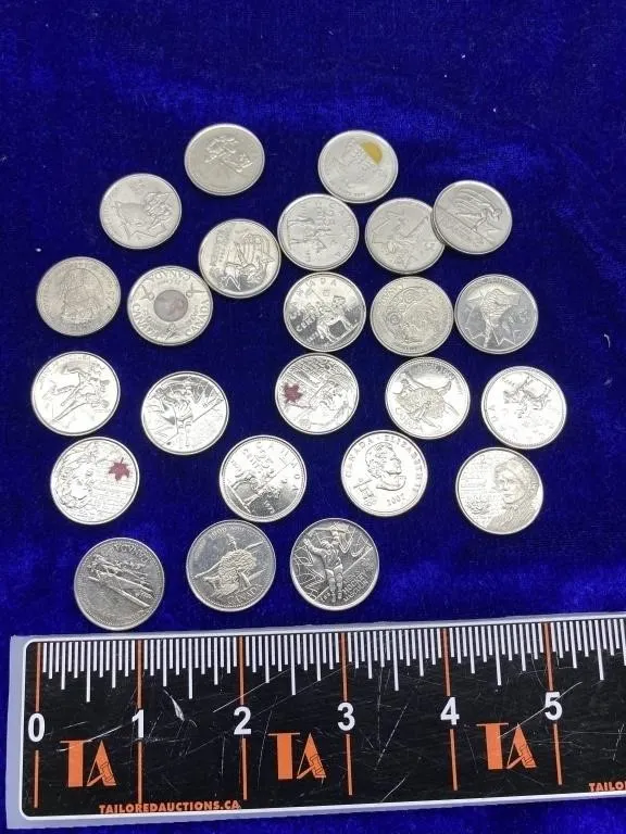 Canada 25-Cent Coin Collection, 24 Coins
