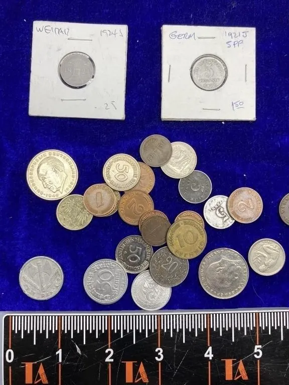 German Pfennig & Mark Coin Lot, Assorted Dates