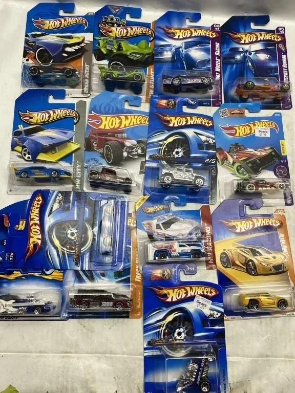Lot of 14 Hot Wheels Diecast Cars, Carded