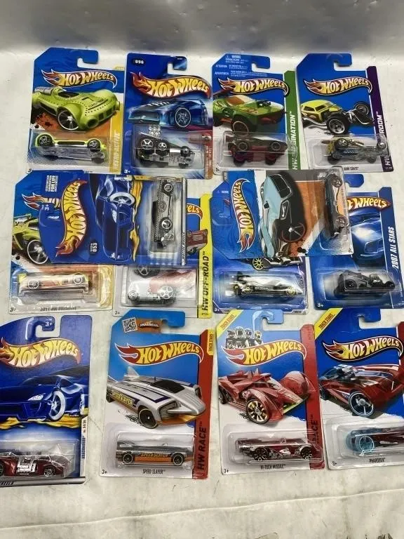 Lot of 14 Hot Wheels Diecast Cars, Carded