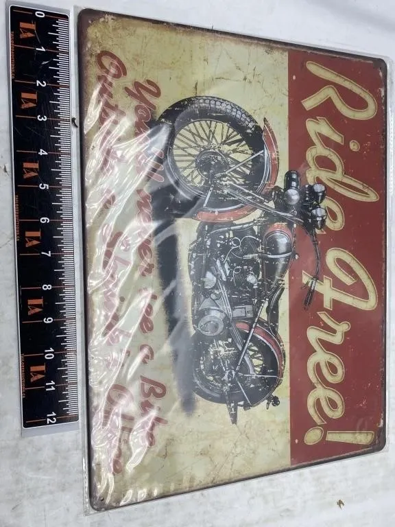 Ride Free! Motorcycle Metal Sign