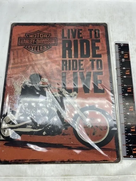 Harley-Davidson "Live to Ride" Tin Sign