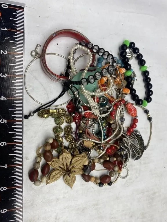 Assorted Costume Jewelry Bracelets & Beads Lot