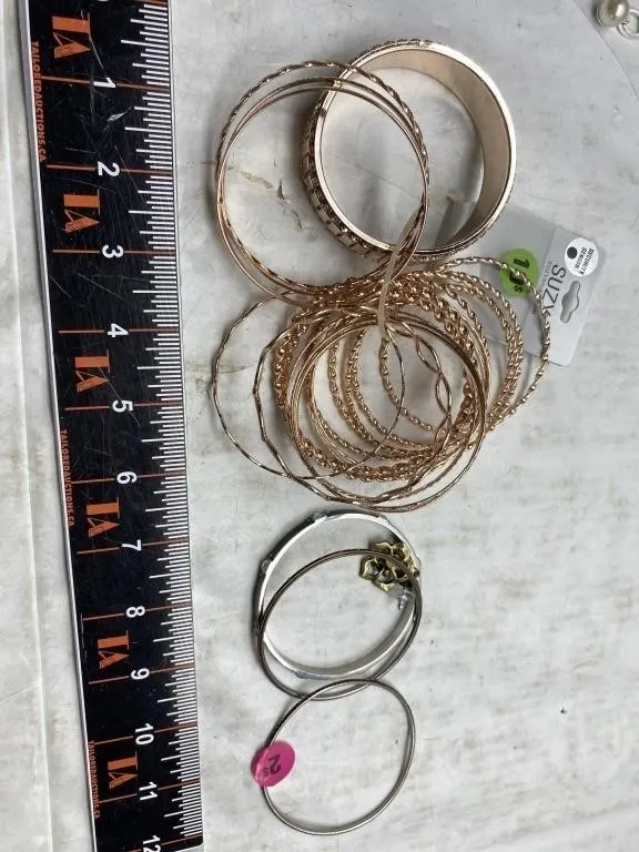 Assorted Gold & Silver Tone Bangle Bracelets