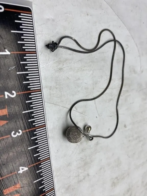 Sterling Silver Ball Pendant Necklace