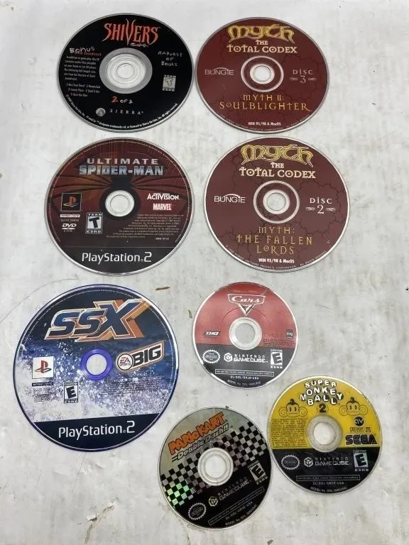 PS2, GameCube & PC Game Discs Lot (8 Discs)