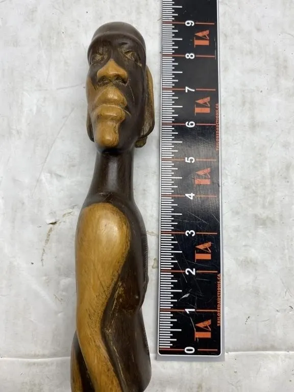 Carved Wood African Female Bust Figurine