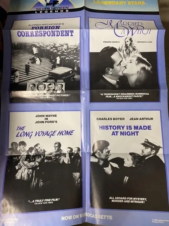 1985 Silver Screen Legends Video Promo Poster