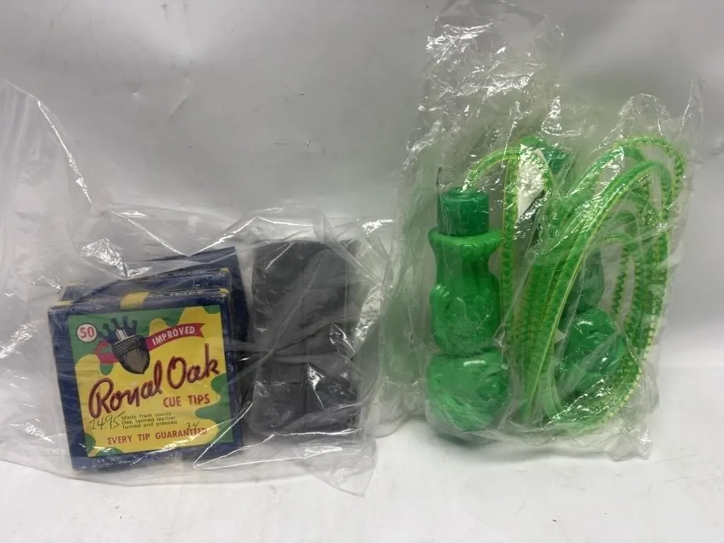 Royal Oak Cue Tips & Green Plastic Novelty Items