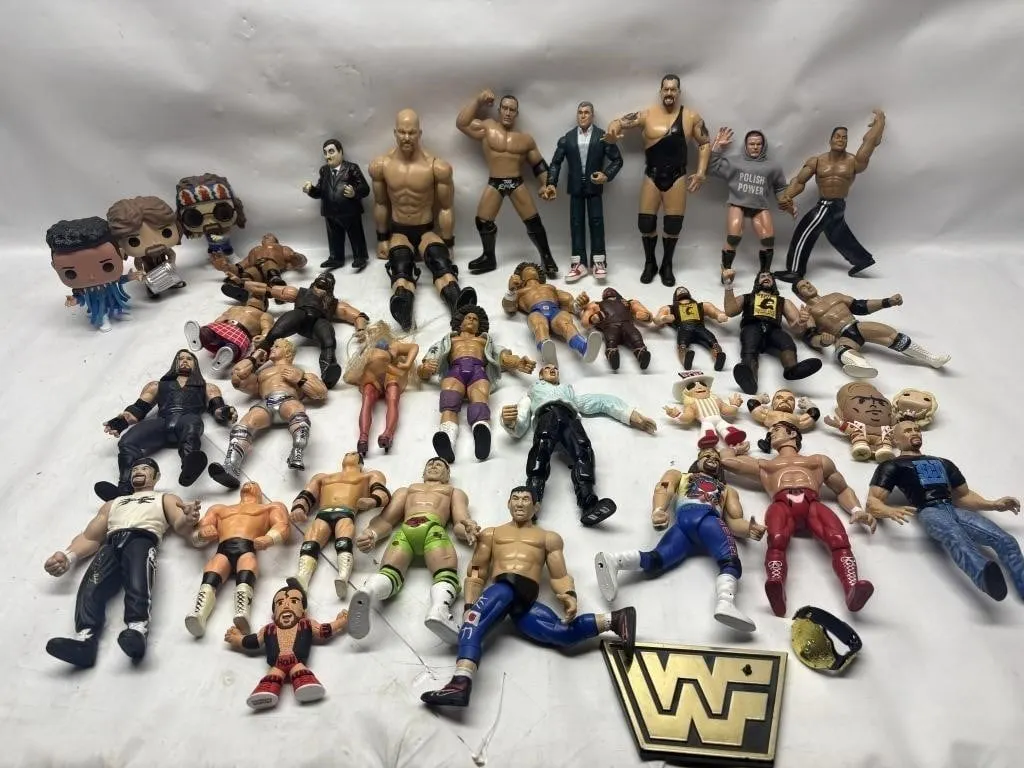 WWF/WWE Wrestling Action Figures & Accessories Lot