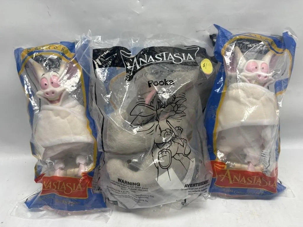 McDonald's Anastasia Pooka Plush Toys (3)