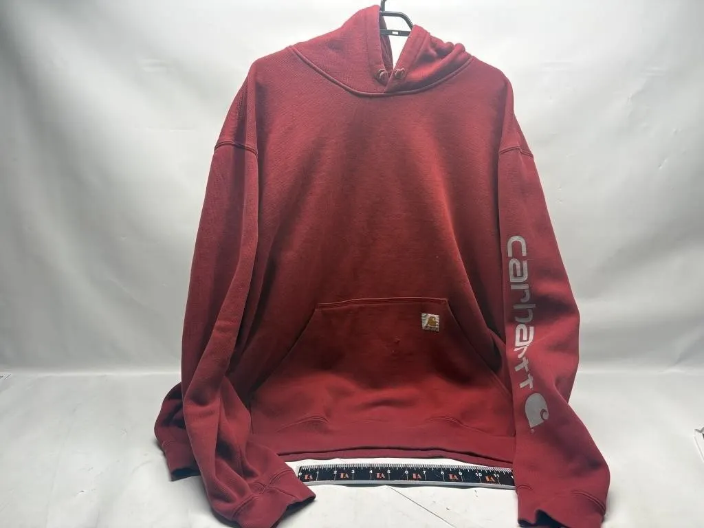 Carhartt Red Hooded Sweatshirt, 2XL