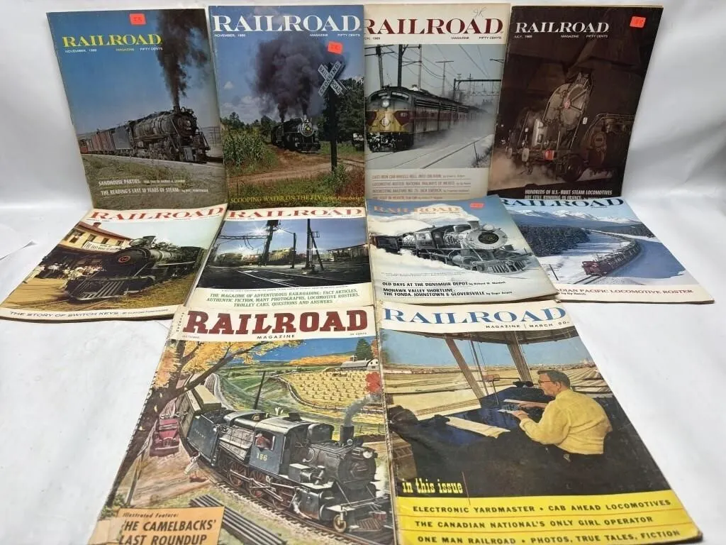 Vintage Railroad Magazine Lot, 10 Issues 1968-1972