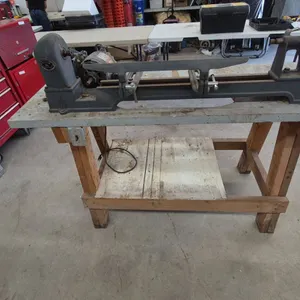 Beaver Power Tools Wood Lathe with TECO Motor, Tailstock, and Tool Rest on Stand. 36”