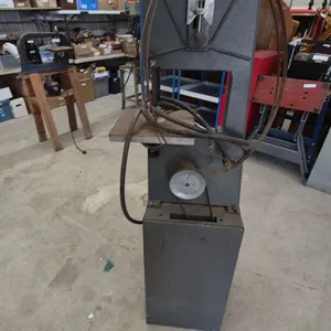 Vintage Floor-Standing Band Saw with Blade, Power Cord, and Pulley System