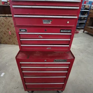 Mastercraft 3 Piece Red Rolling Tool Chest and Cabinet Set