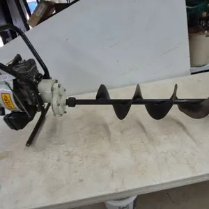 Jiffy Gas-Powered Ice Drill Auger with Two-Stroke Engine and Spiral Auger Bit