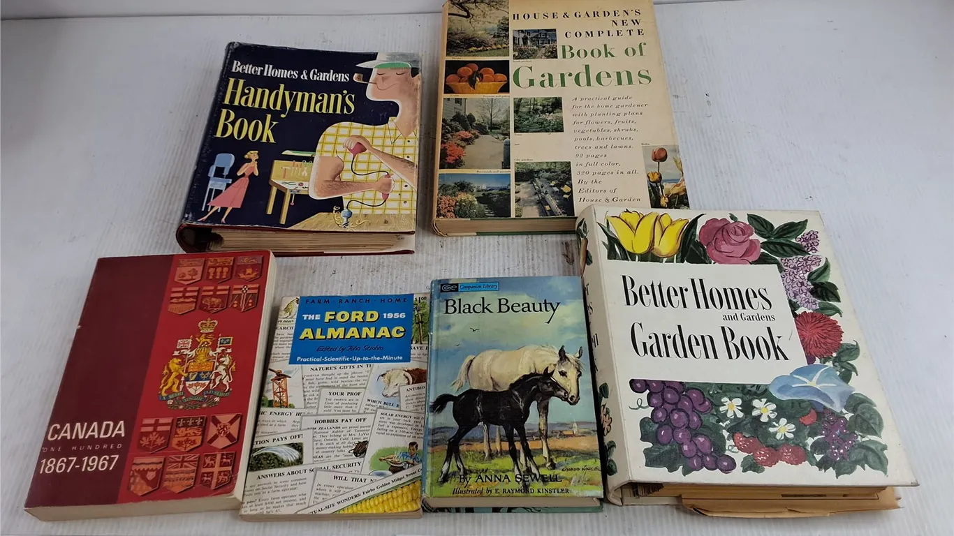 Assorted Books - The Ford Almanac, Handymans Book, Book of Gardens, Misc