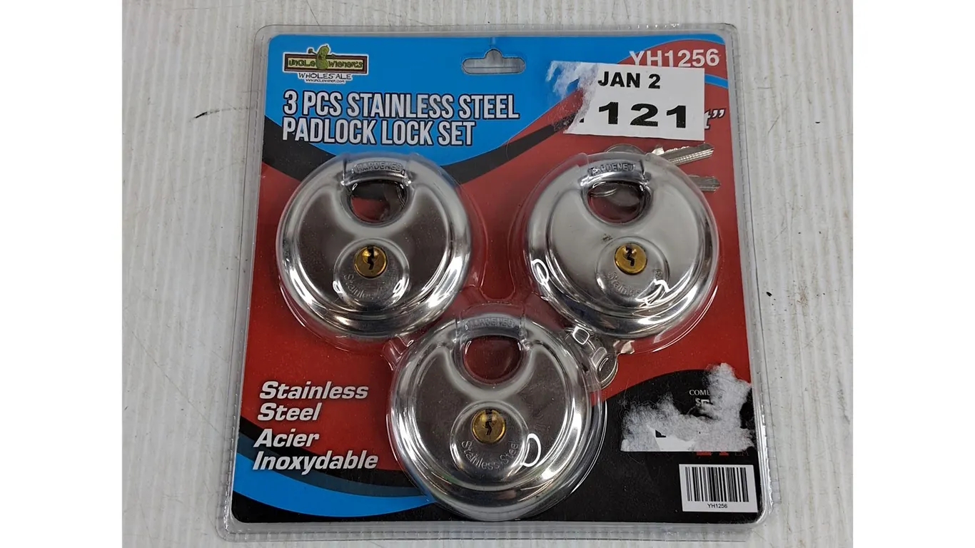 3 pcs Stainless Steel Padlock Lock Set